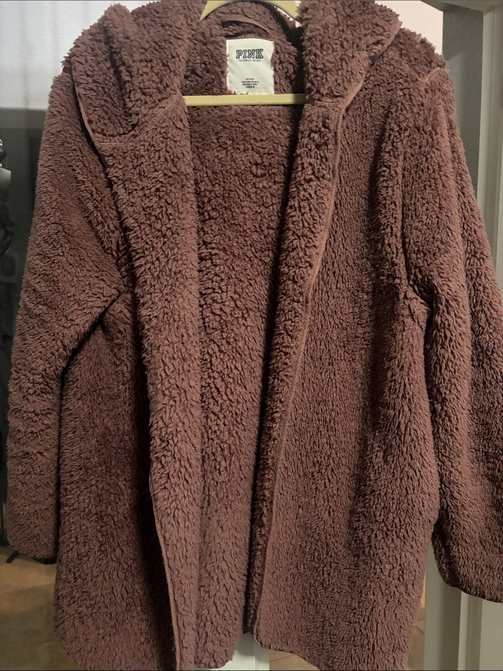 PINK Victoria's Secret Plush Sherpa Teddy Jacket in Mauve
